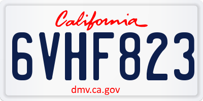 CA license plate 6VHF823