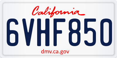 CA license plate 6VHF850