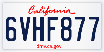 CA license plate 6VHF877