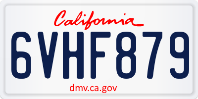 CA license plate 6VHF879