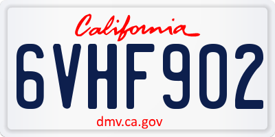 CA license plate 6VHF902