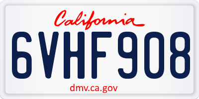 CA license plate 6VHF908
