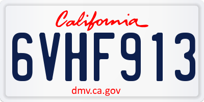 CA license plate 6VHF913