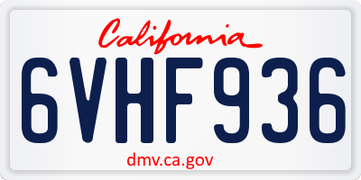 CA license plate 6VHF936
