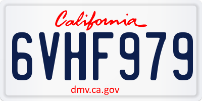 CA license plate 6VHF979