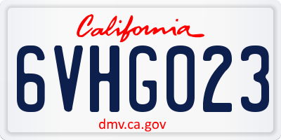 CA license plate 6VHG023