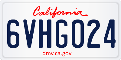 CA license plate 6VHG024