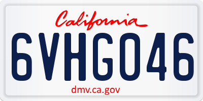 CA license plate 6VHG046