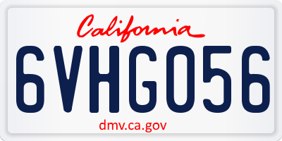 CA license plate 6VHG056