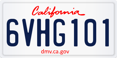 CA license plate 6VHG101