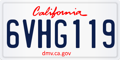 CA license plate 6VHG119