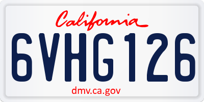 CA license plate 6VHG126