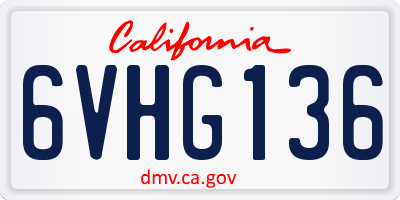 CA license plate 6VHG136
