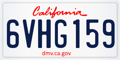 CA license plate 6VHG159