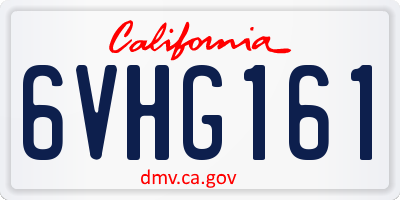 CA license plate 6VHG161
