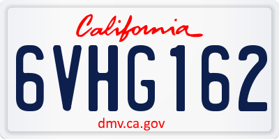 CA license plate 6VHG162