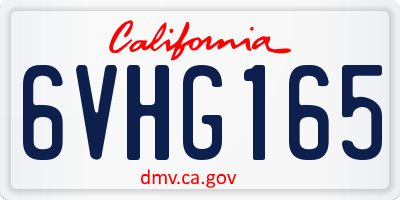 CA license plate 6VHG165