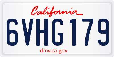CA license plate 6VHG179