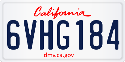 CA license plate 6VHG184
