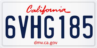 CA license plate 6VHG185