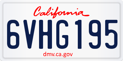 CA license plate 6VHG195