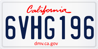 CA license plate 6VHG196