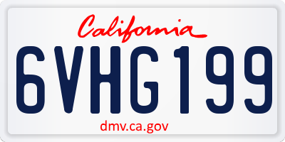 CA license plate 6VHG199