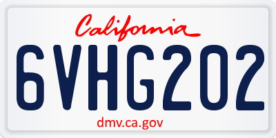 CA license plate 6VHG202