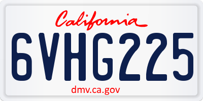 CA license plate 6VHG225