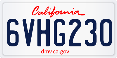 CA license plate 6VHG230