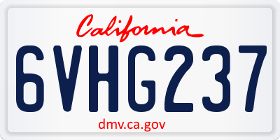 CA license plate 6VHG237