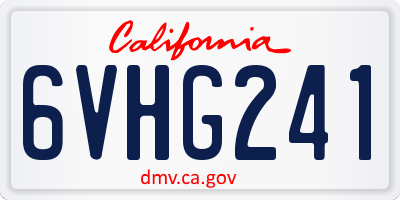 CA license plate 6VHG241
