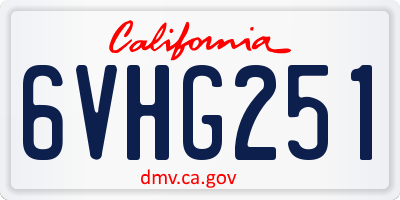 CA license plate 6VHG251