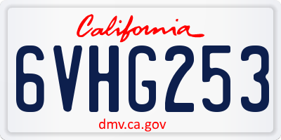 CA license plate 6VHG253