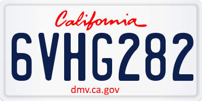 CA license plate 6VHG282