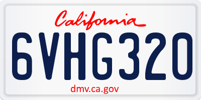 CA license plate 6VHG320