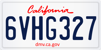 CA license plate 6VHG327