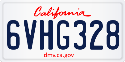 CA license plate 6VHG328