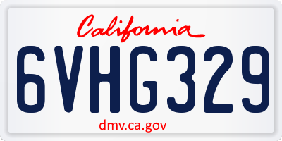 CA license plate 6VHG329