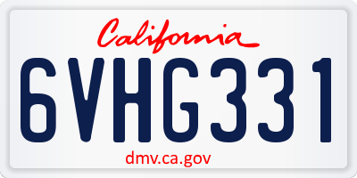CA license plate 6VHG331