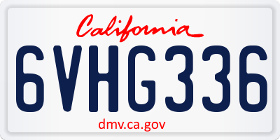 CA license plate 6VHG336