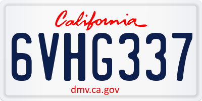 CA license plate 6VHG337