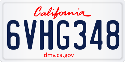 CA license plate 6VHG348