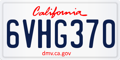 CA license plate 6VHG370