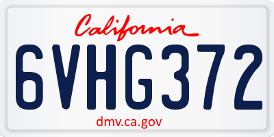 CA license plate 6VHG372