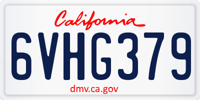 CA license plate 6VHG379