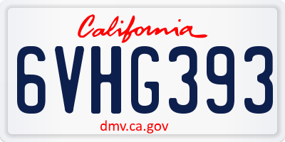 CA license plate 6VHG393