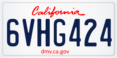 CA license plate 6VHG424