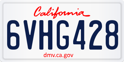 CA license plate 6VHG428