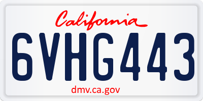 CA license plate 6VHG443